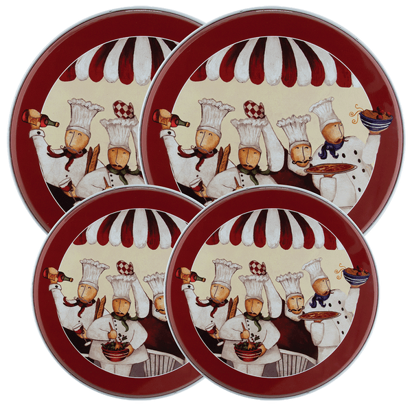 5134 4-Pack "Portly Chefs" © Elizabeth Medley Round Burner Covers