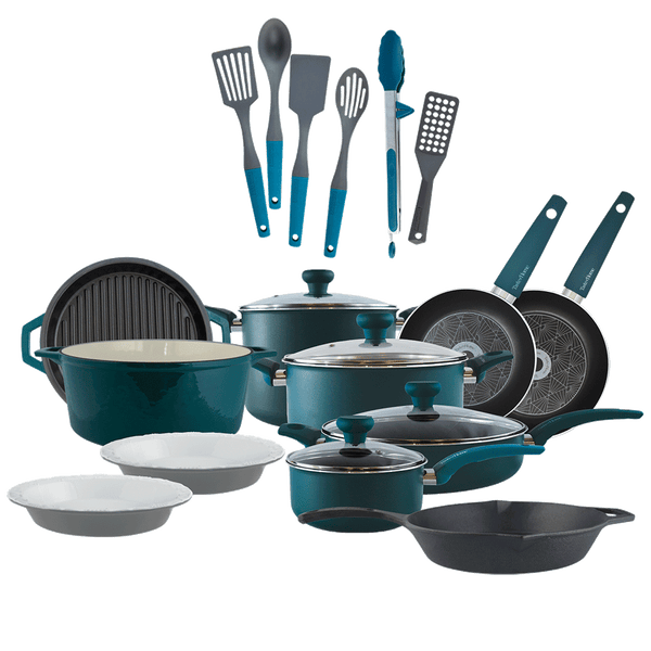 TOH22PIR Taste of Home 21-Piece Mega Mixed Cookware Set and Gadgets