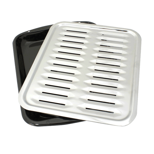 BP102X 2 Piece Heavy Duty Porcelain Air Fry Bake and Broil Pan