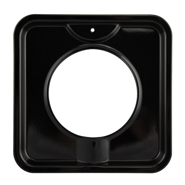 P400 Style I 7.75 Inch Square Heavy Duty Black Porcelain Drip Pan Range Kleen