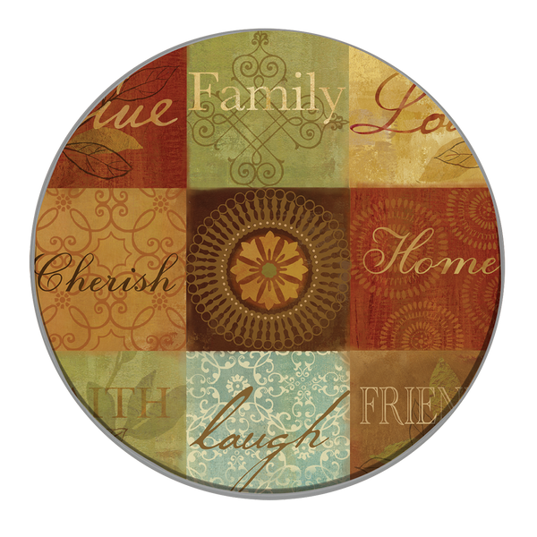 5079 4-Pack Round Burner Covers Family Sentiment design by Cynthia Coulter