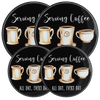 5131 4-Pack "Coffee All Day" © Elizabeth Medley Round Burner Covers