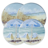 Four seaside retreat licensed design burner covers on white background