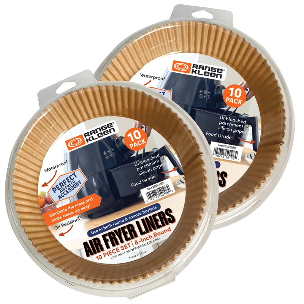 R51AF10RDX2 8 Inch Round Unbleached Disposable Parchment Air Fry Liner 20 Pack