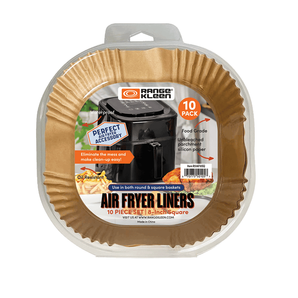 R51AF10SQ 8 Inch Square Unbleached Disposable Parchment Air Fryer Liners 10 Pack