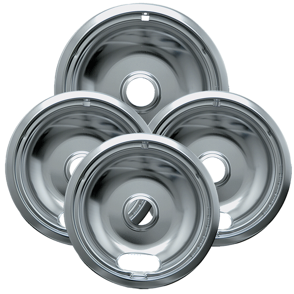 Photo of a 10124XZ - Style A 4 Pack Heavy Duty Chrome Drip Bowls - 3 Small/1 Large