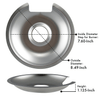 1056RGE8 Style D 8 Pack Heavy Duty Chrome 4 Piece Drip Pans and 4 Piece Trim Rings Range Kleen