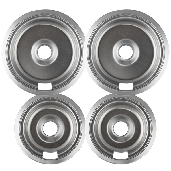 109104XH Style F 4 Pack Heavy Duty Chrome Drip Bowls Range Kleen