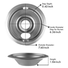 119204XZ Style B 4 Pack  Heavy Duty Chrome Drip Bowls 3 Small 1 Large