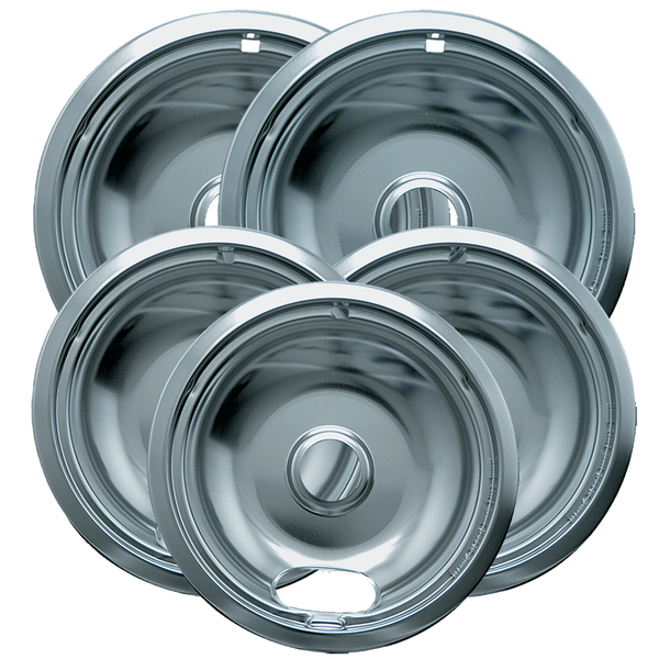 12565X Style A 5-Pack Economy Plated Drip Bowls Range Kleen