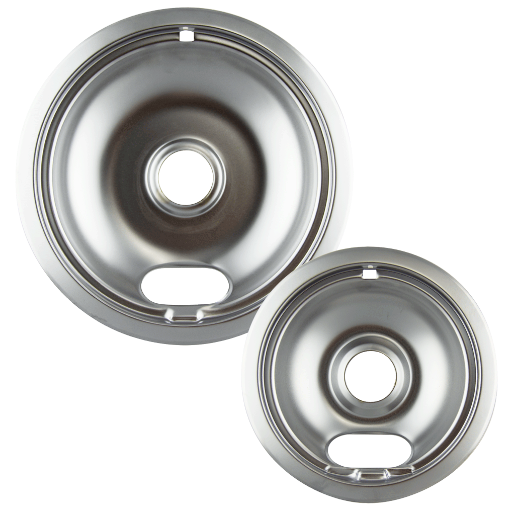 12782XCD5 Style A 2 Pack Heavy Duty Chrome Drip Bowls Range Kleen