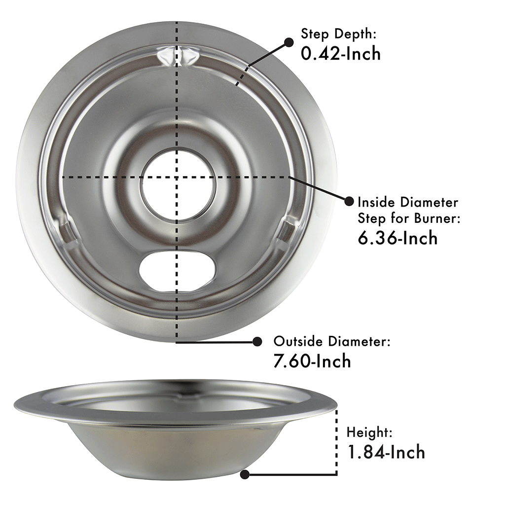 179802XCD5 Style C 2 Pack Heavy Duty Chrome Drip Bowls Range