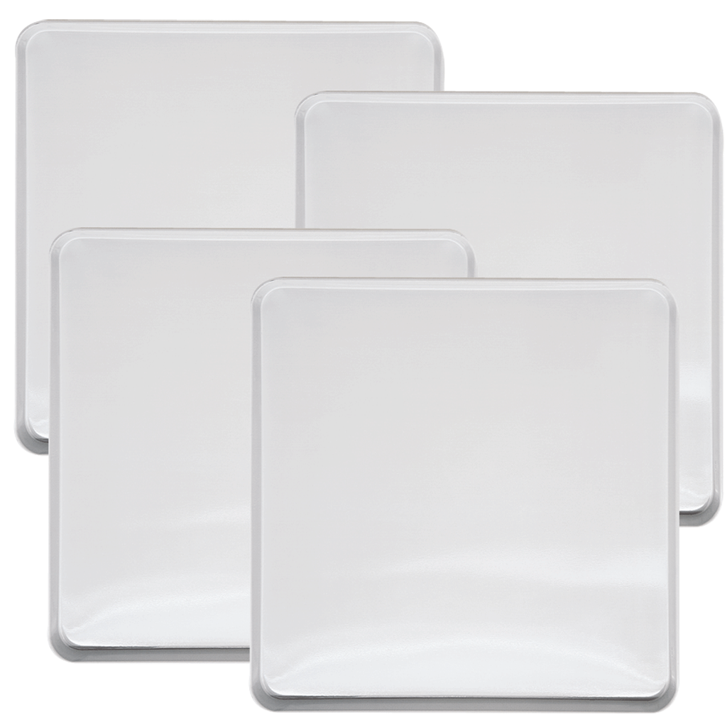 563  4 Pack White Square Burner Cover Set Range Kleen