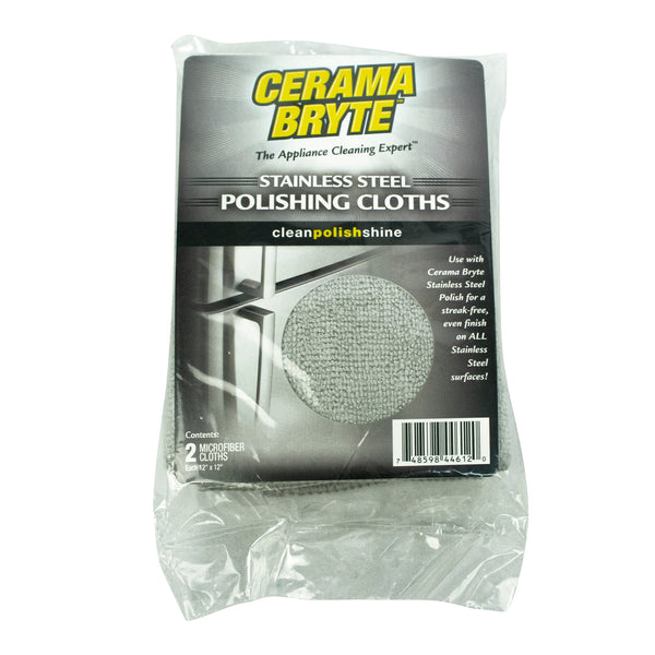 717R CeramaBryte 2 Pack Stainless Steel Microfiber Polishing Cloths