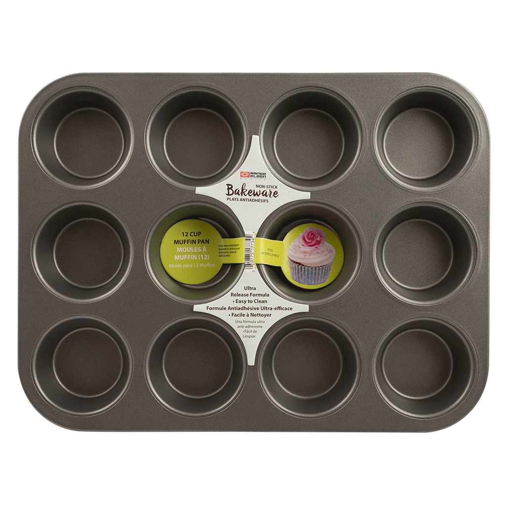 Cooking Light Non-Stick Carbon Steel Muffin Pan, 12 Cups, Dishwasher Safe