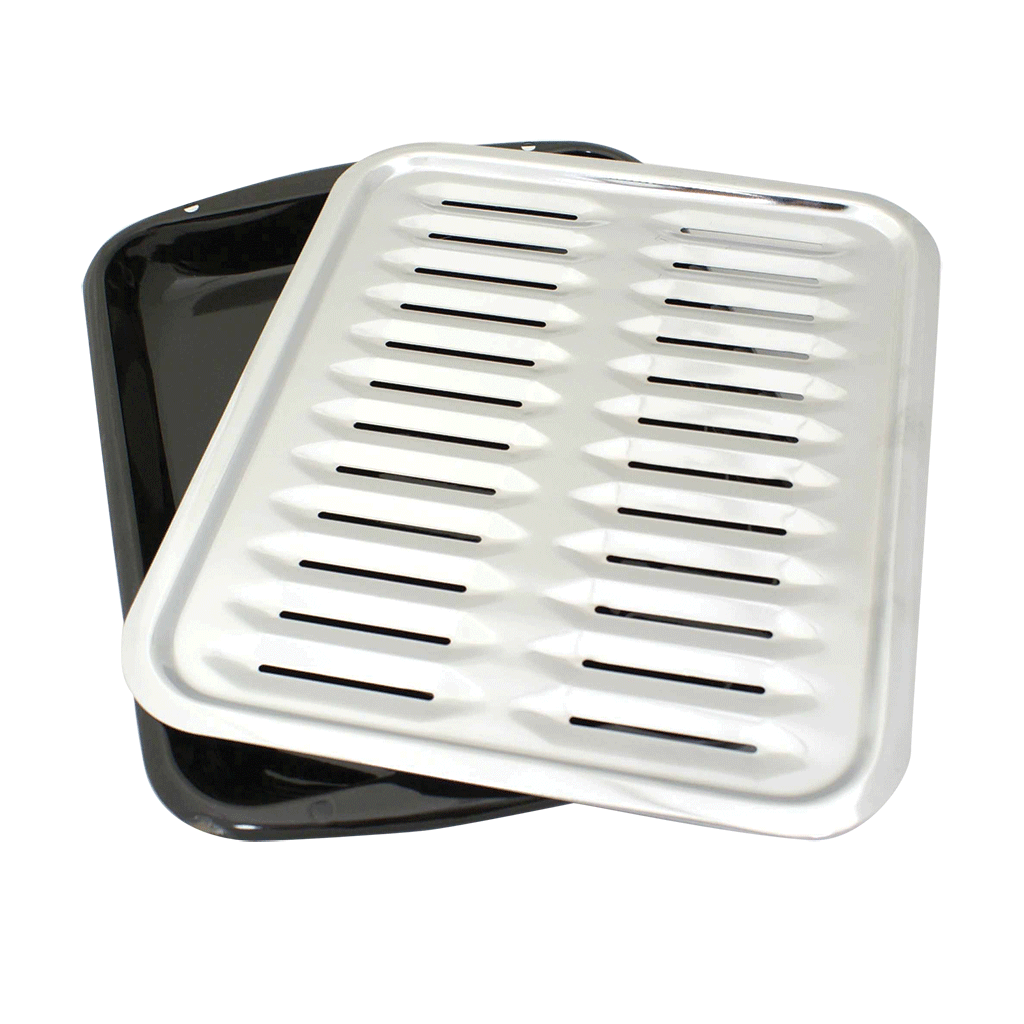 BP100 2 Piece Air Fry Bake and Broil Pan with Chrome Grill