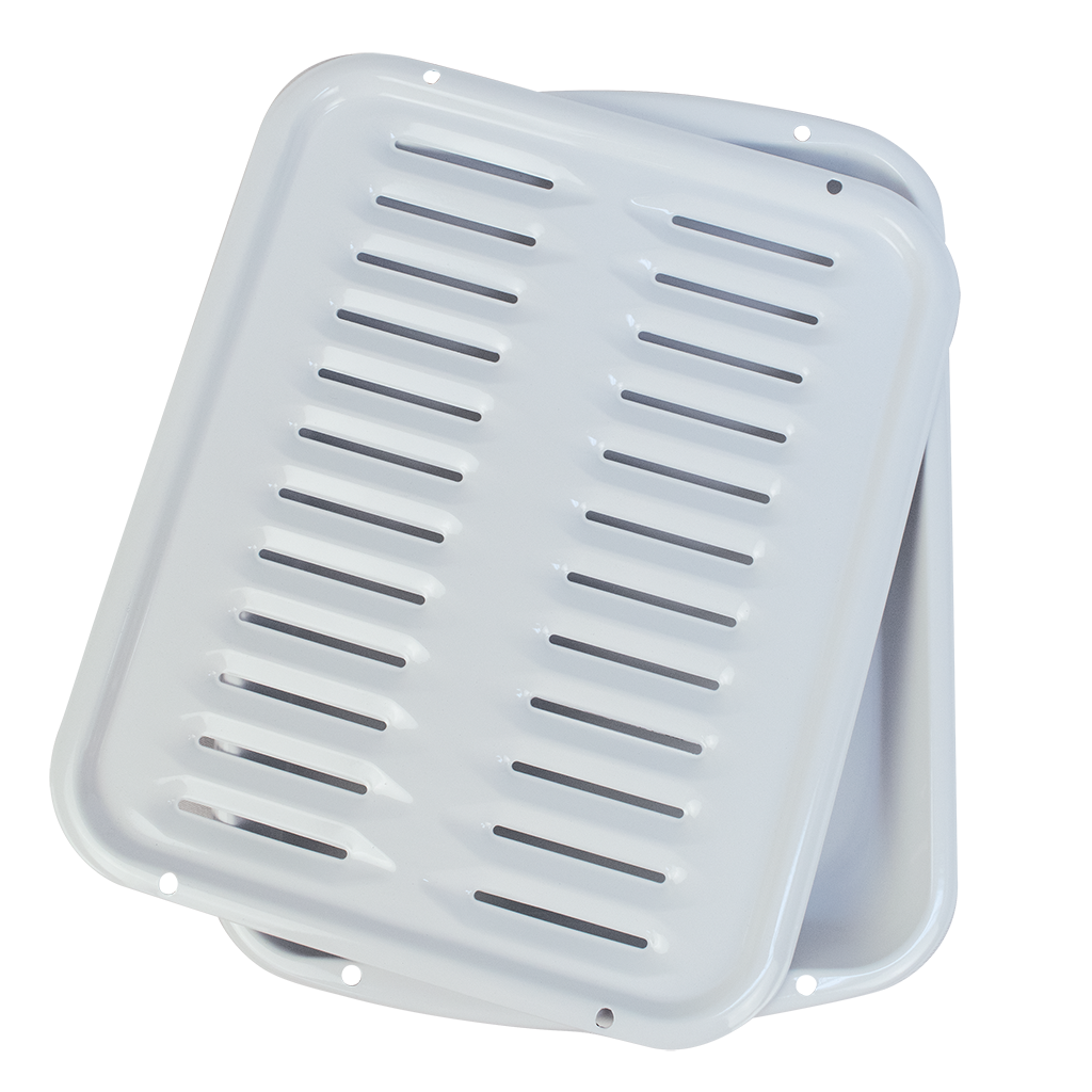 BP102XW 2 Piece White Porcelain Air Fry Bake and Broiler Pan