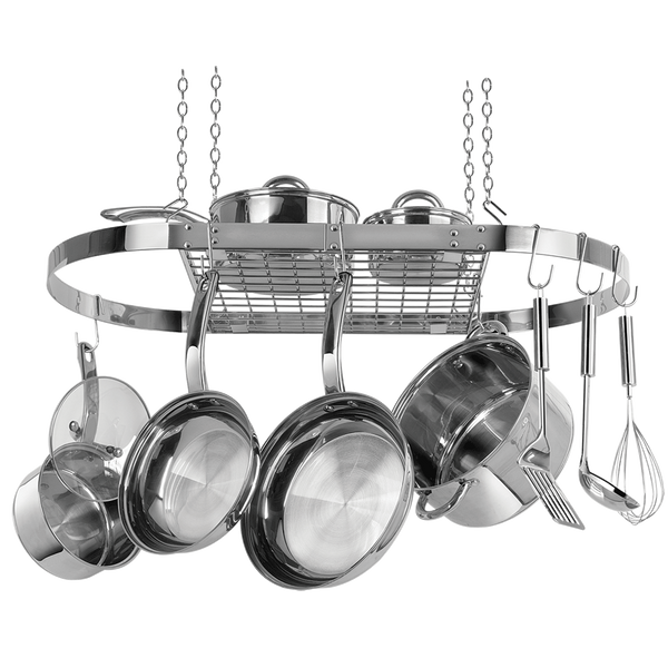 CW6001 Stainless Steel Oval Hanging Pot Rack Range Kleen