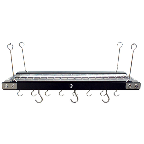 CW6007R Walnut Finish Rectangular Hanging Pot Rack by Range Kleen