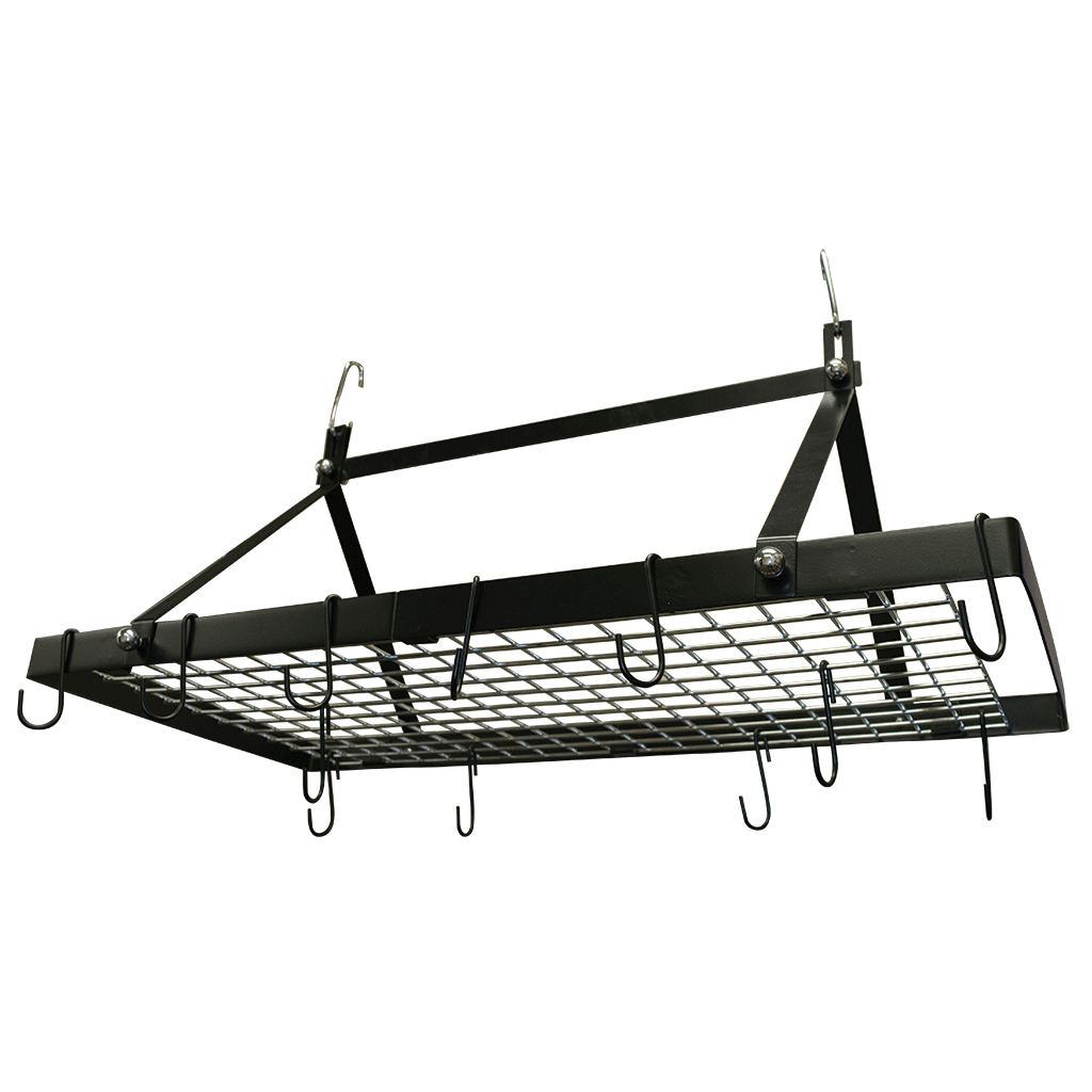 CW6013 Black Enameled Rectangle Hanging Pot Rack Range Kleen