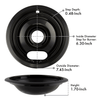 P12782XCD5 Style A 2 Pack Heavy Duty Black Porcelain Drip Bowls Range Kleen