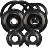 P1056RGE8 Style D Heavy Duty Black Porcelain 4 Pack Drip Pans 4 Pack Trim Rings 2 Small 2 Large