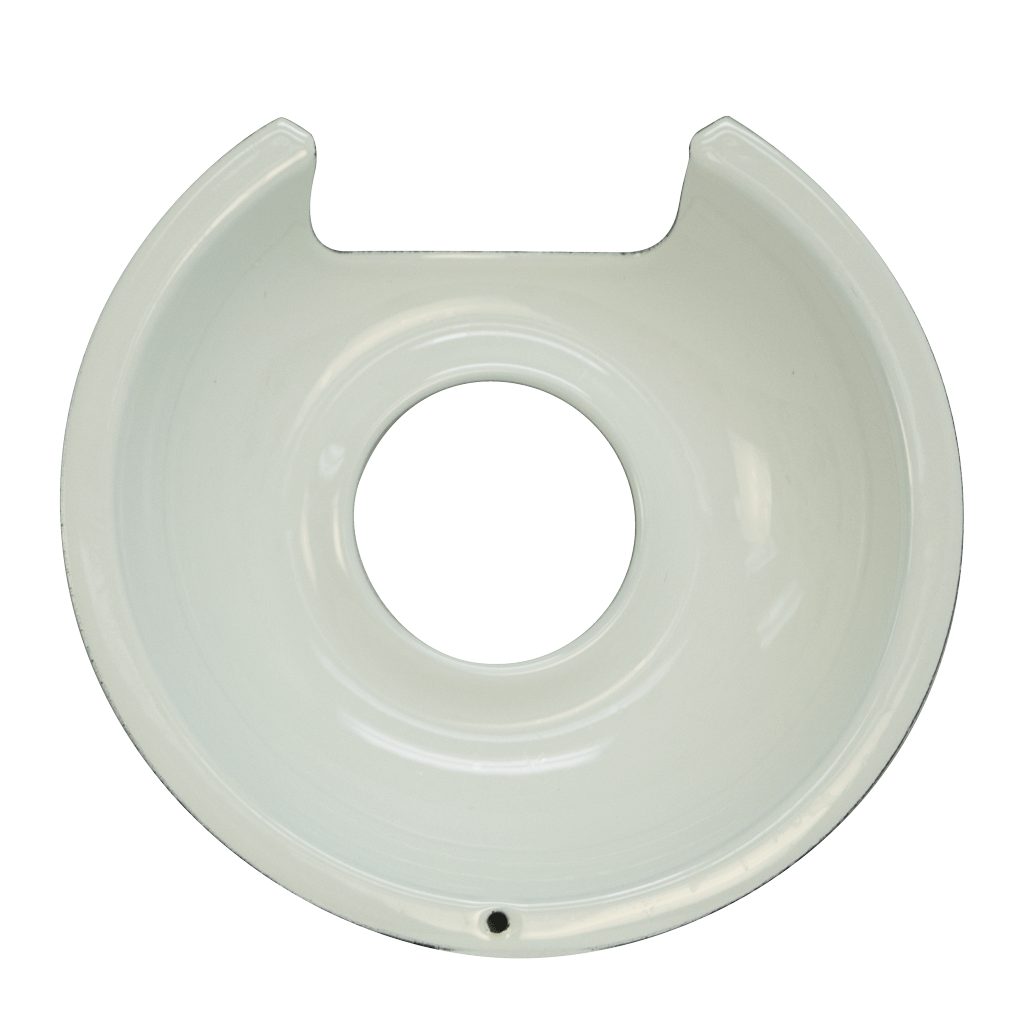 P105W Style D Small Heavy Duty White Porcelain Drip Pan Range Kleen