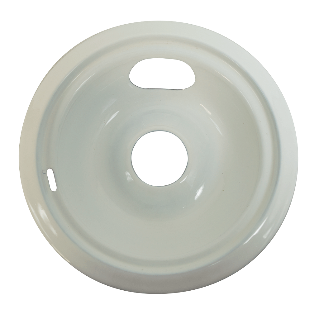P107W Style C Small Heavy Duty White Porcelain Drip Bowl