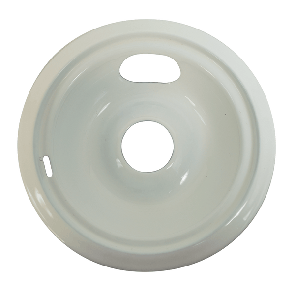 P107W Style C Small Heavy Duty White Porcelain Drip Bowl