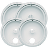 P119204XW - Style B 4 Pack Heavy Duty White Porcelain Drip Bowls 2 Small/2 Large