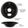 P119204XN Style B 4 Pack Heavy Duty Black Porcelain Drip Bowls Range Kleen