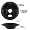 P139402XCD5 Style B 2 Pack Heavy Duty Black Porcelain Drip Bowls Range Kleen