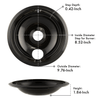 P119204XZ Style B 4 Pack Heavy Duty Black Porcelain Drip Bowls 3 Small 1 Large