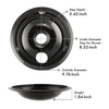 P179802XCD5 Style C 2 Pack Heavy Duty Black Porcelain Drip Bowls Range Kleen