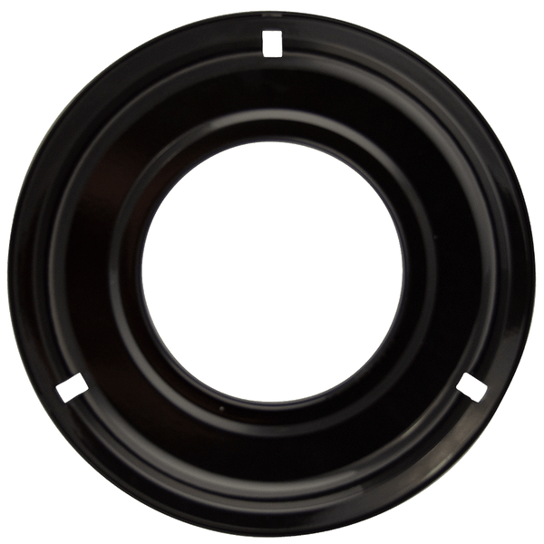 P300 Style G 8.25 Inch Round Heavy Duty Black Porcelain Drip Pan Range Kleen