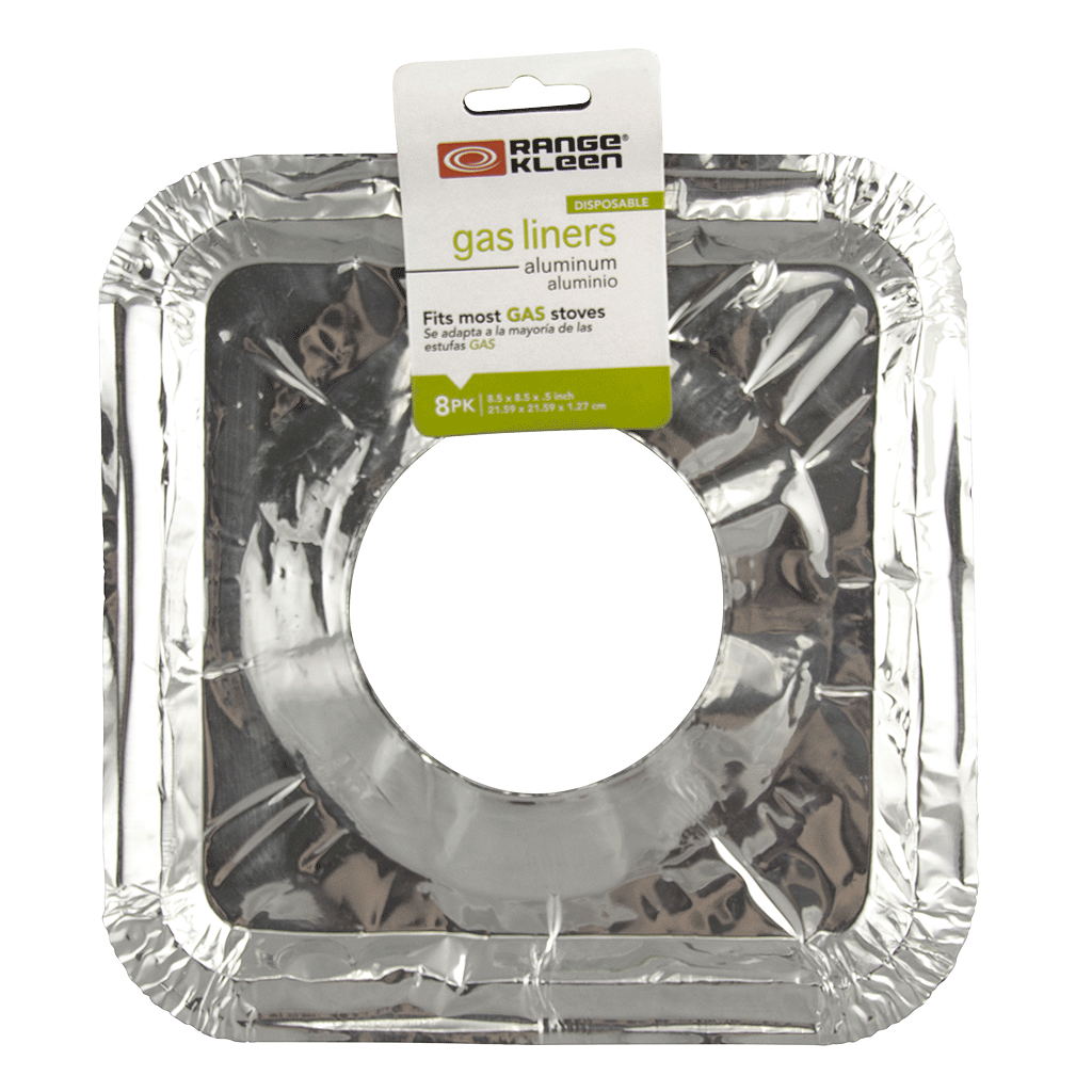 Range Kleen R201F8 GAS Stove Foil Burner Bib Liners, 8 Count