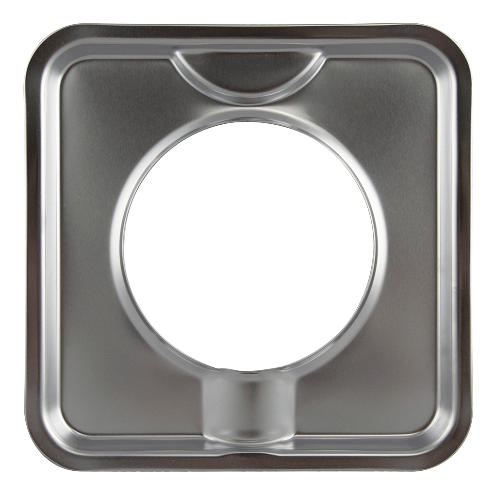 SGP400 Style I 7.75 Inch Square Heavy Duty Chrome Drip Pan Range Kleen