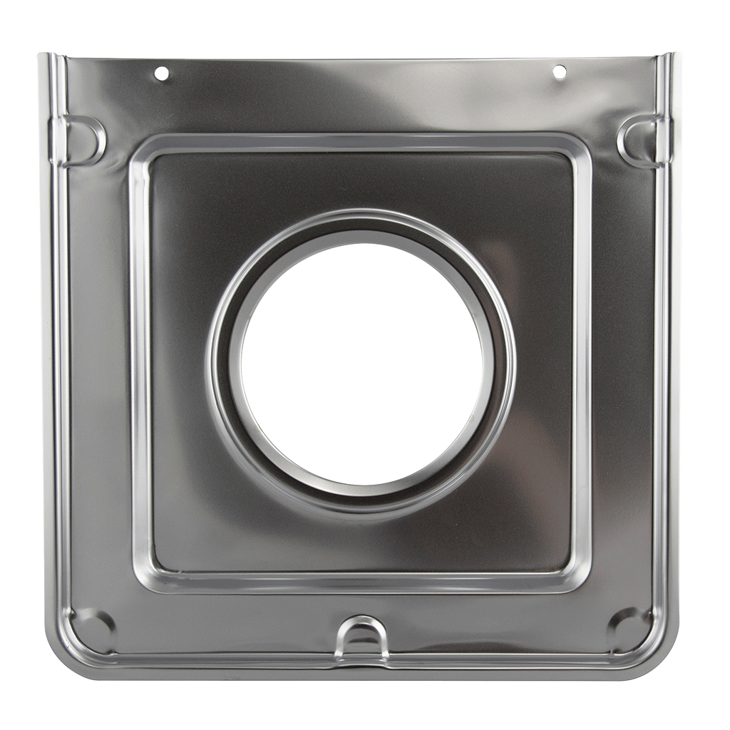 SGP401 Style J 9.125 x 9.3125 Inch Square Heavy Duty Chrome Drip Pan Range Kleen