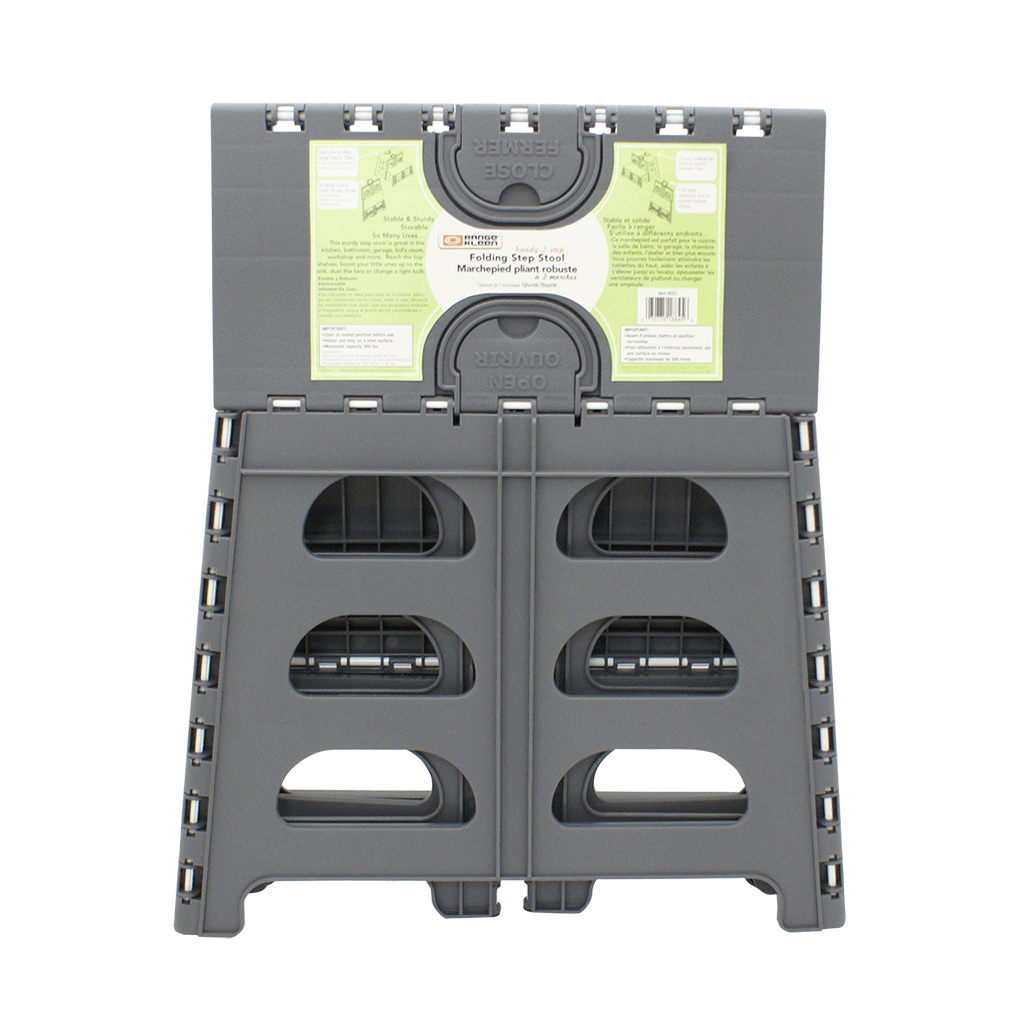 SS2 2 Step Folding Gray Step Stool Range Kleen Foot Stool Step