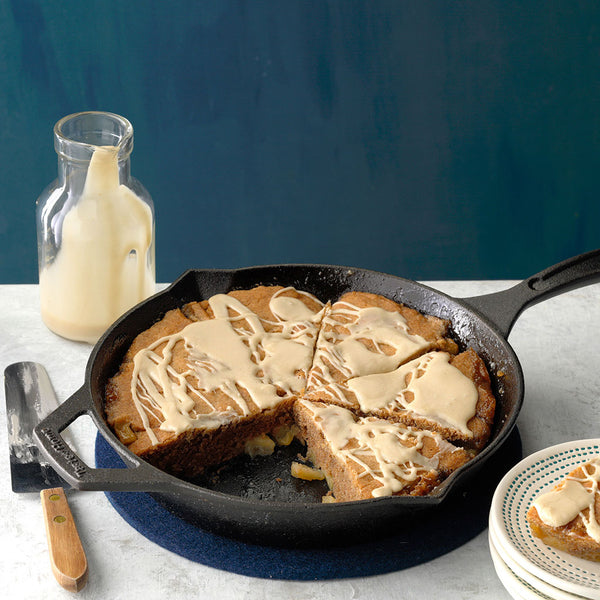 cinamon scones in cast iron skillet
