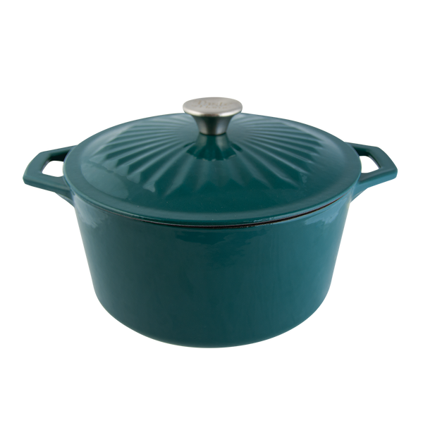TF247A 7 Quart Enameled Cast Iron Dutch Oven with Grill Lid by