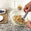 Taste of Home Spatula in Ash Gray, mixing batter in bowl 