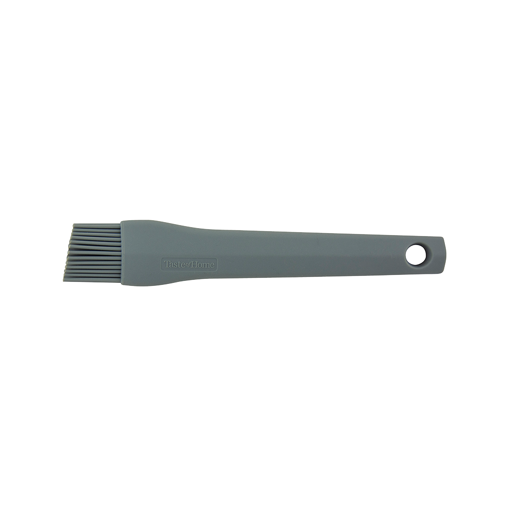 Taste of Home Silicone Basting and Pastry Brush in Ash Gray, front view  with white background