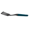 Taste of Home Nylon Slotted Turner with Ash Gray head, Sea Green handle, angled view on white background