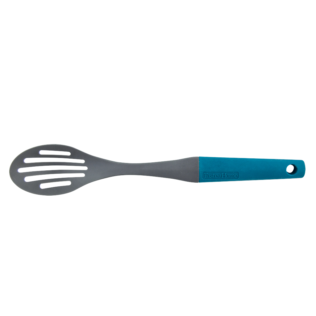 TG554A Nylon Slotted Spoon in Sea Green and Charcoal Gray by Taste of Home