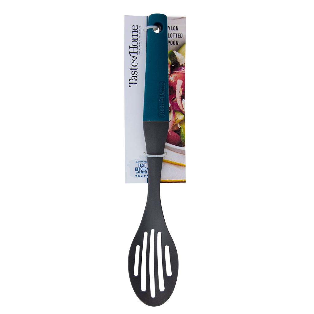 Kitchen Utensils Nylon Slotted Turner Spoon with Hanging Hole