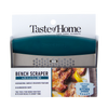 Taste of Home Bench Scraper with Sea Green handle, in packaging, front view, white background 
