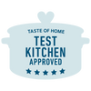Light blue Taste of Home Test Kitchen Approved pot shaped logp