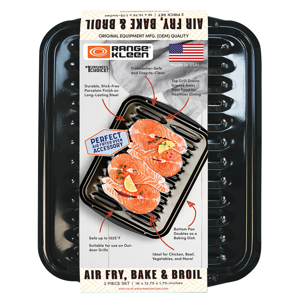 air fry bake and broil pan in packaging