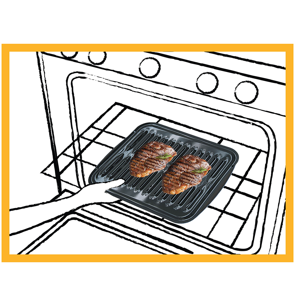 Range Kleen BP102X 2 Piece Heavy Duty Porcelain Air Fry, Bake and Broil Pan